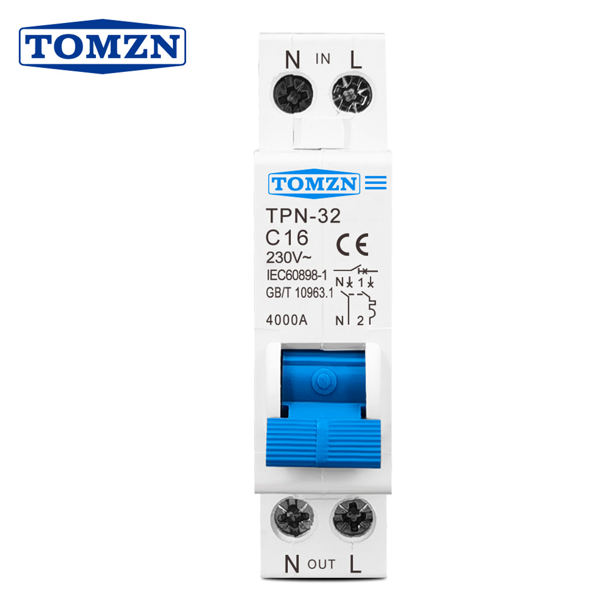 Din Rail Circuit Breaker - TOMZN TPN 1P+N Mini Circuit Breaker