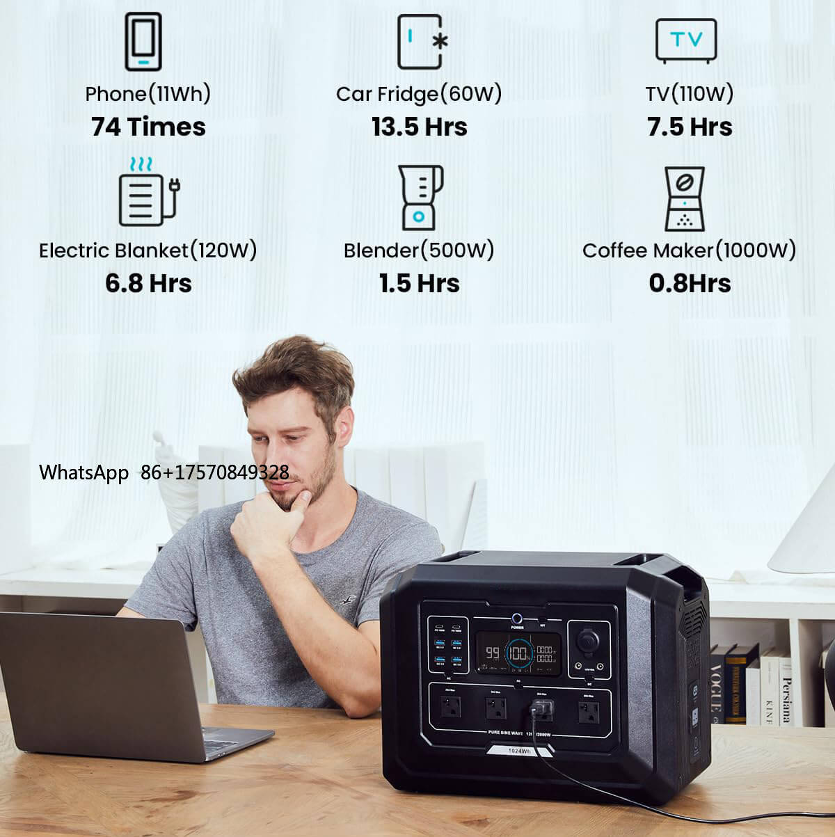 Portable Power Station - Baterai LiFePO4 2kw Output Tragbare Powerstation