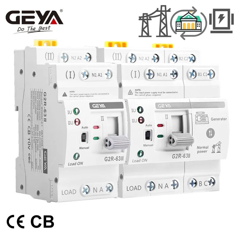 Din Rail Circuit Breaker - GEYA G2R rel ATS Din pintar,