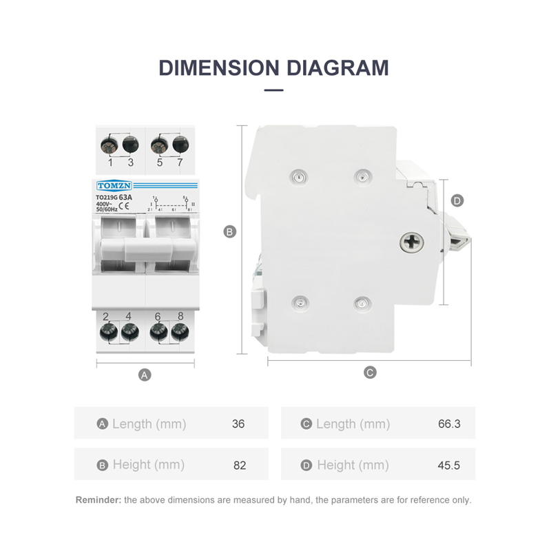 Din Rail Circuit Breaker - Saklar Transfer Manual Daya Ganda 2P