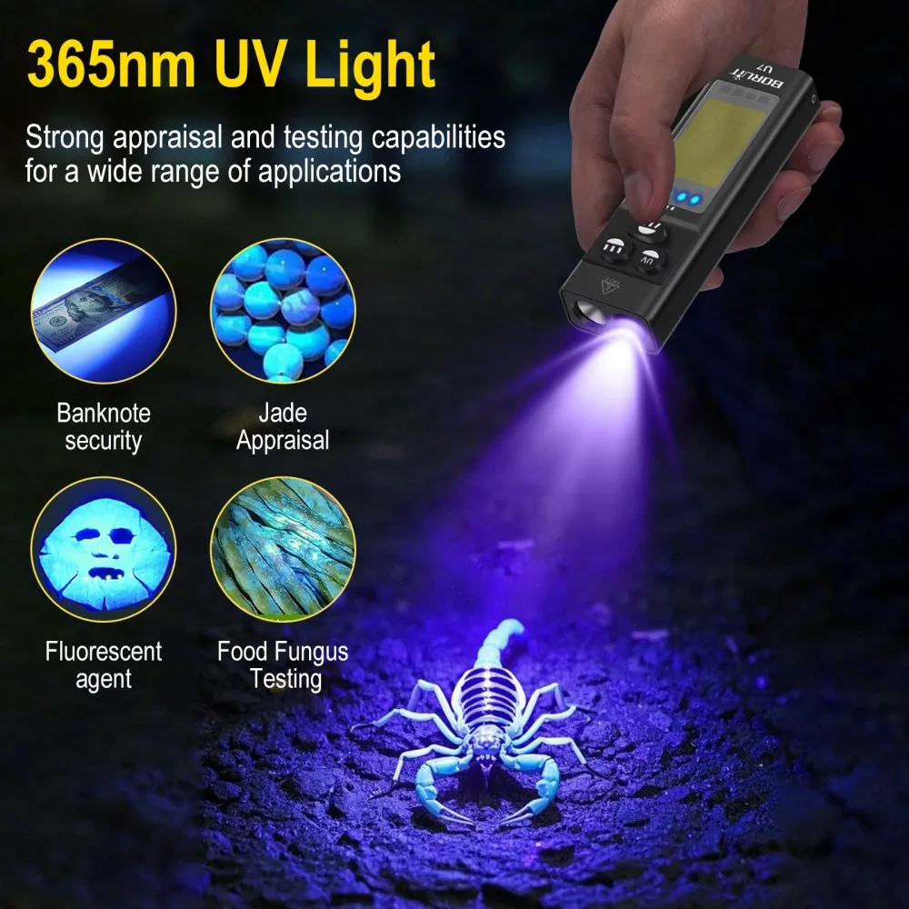 BORUiT U7 Senter LED UV EDC 11 - Renewable Energy Sources ulasan dan harga