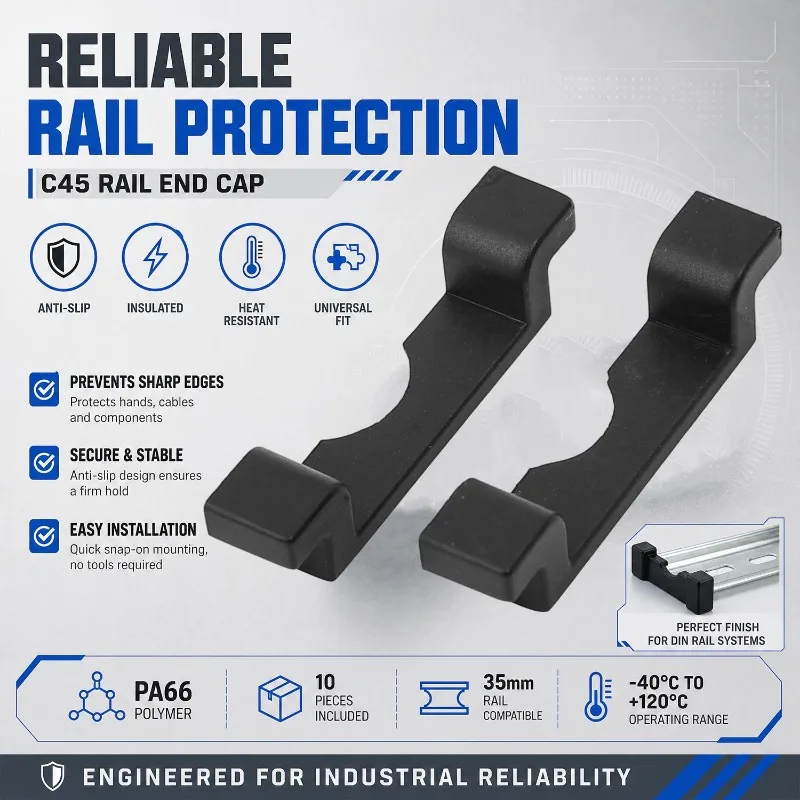 C45 DIN Rail End Cap Anti-slip - Din Rail Circuit Breaker ulasan dan harga