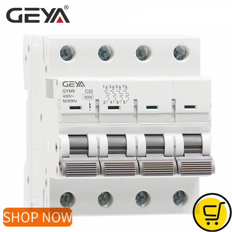 GEYA GYM9 4P MCB 6A-63A 6KA Ka - Din Rail Circuit Breaker ulasan dan harga