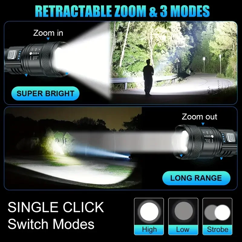 Senter LED Taktis 2000LM USB I - Renewable Energy Sources ulasan dan harga