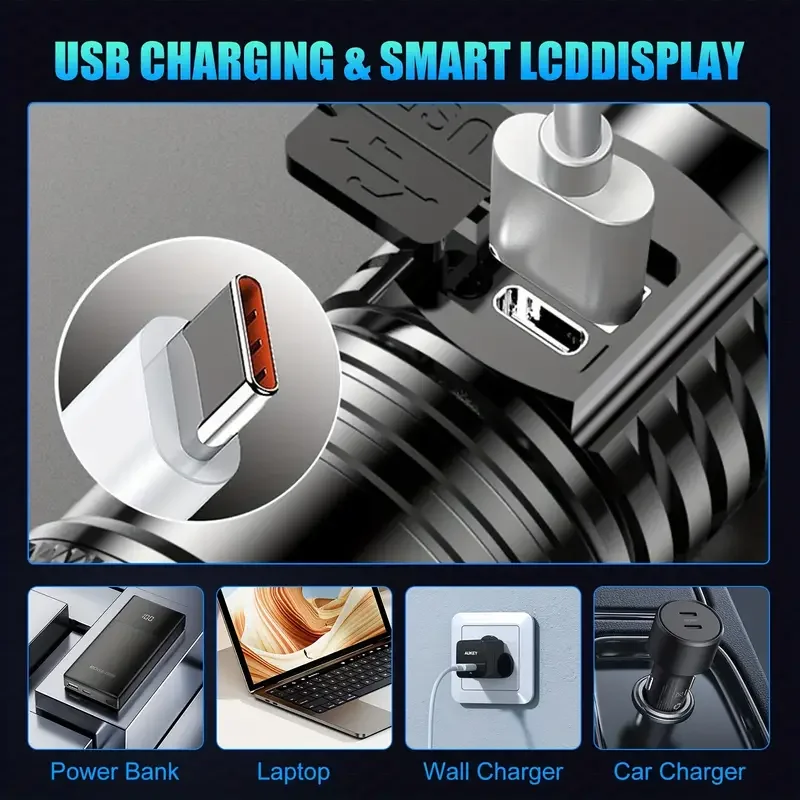 Senter LED Taktis 2000LM USB I - Renewable Energy Sources ulasan dan harga